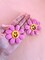 Flower power giant flower earrings, pink smile flower earrings, retro statement earrings, hippie style, groovy earrings, giant flowers product 1